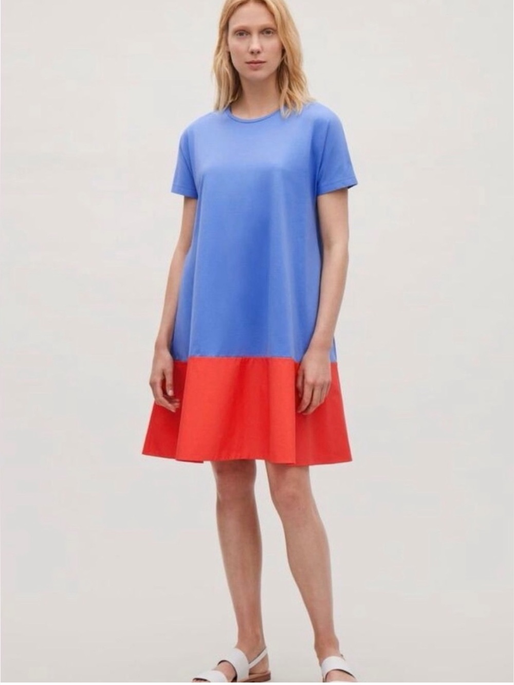 COS Blue and Red Colorblock Mini Dress M